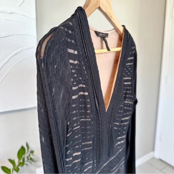 BCBGMaxazria Kinley Luxe Stripe Lace long sleeve Dress - Picture 9 of 15